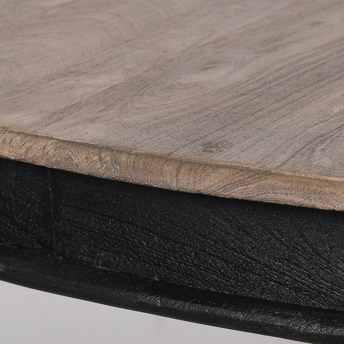 Langford Round Column Dining Table – Black & Rustic Mango