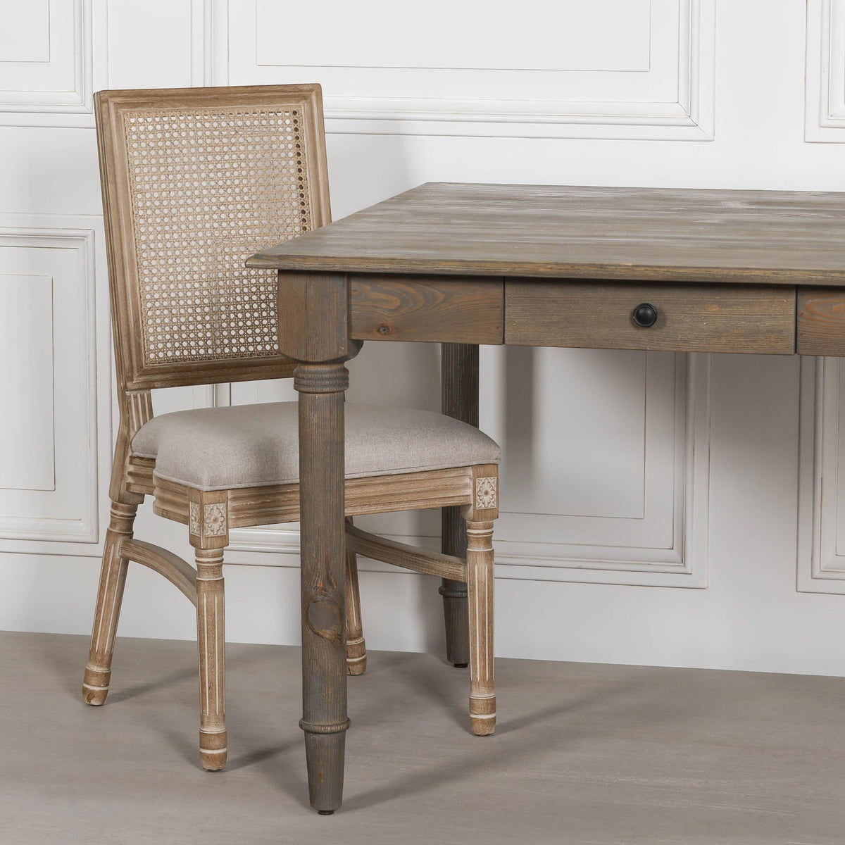 Rivington Rustic Pine Square Dining Table with Drawer – 110cm