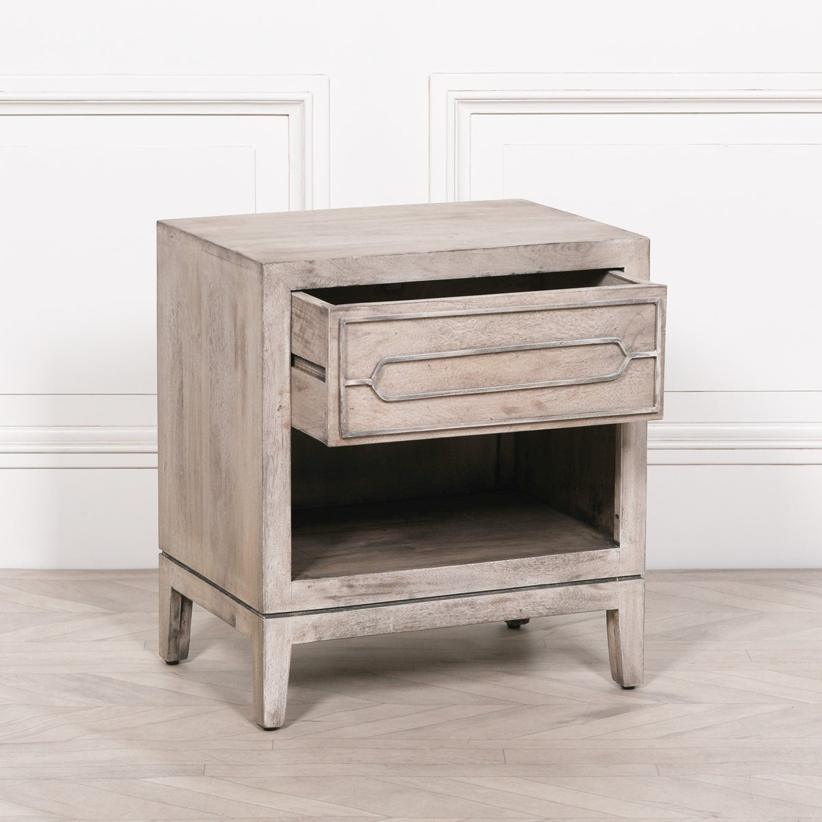 Hensley Mango Wood Bedside Table with Drawer