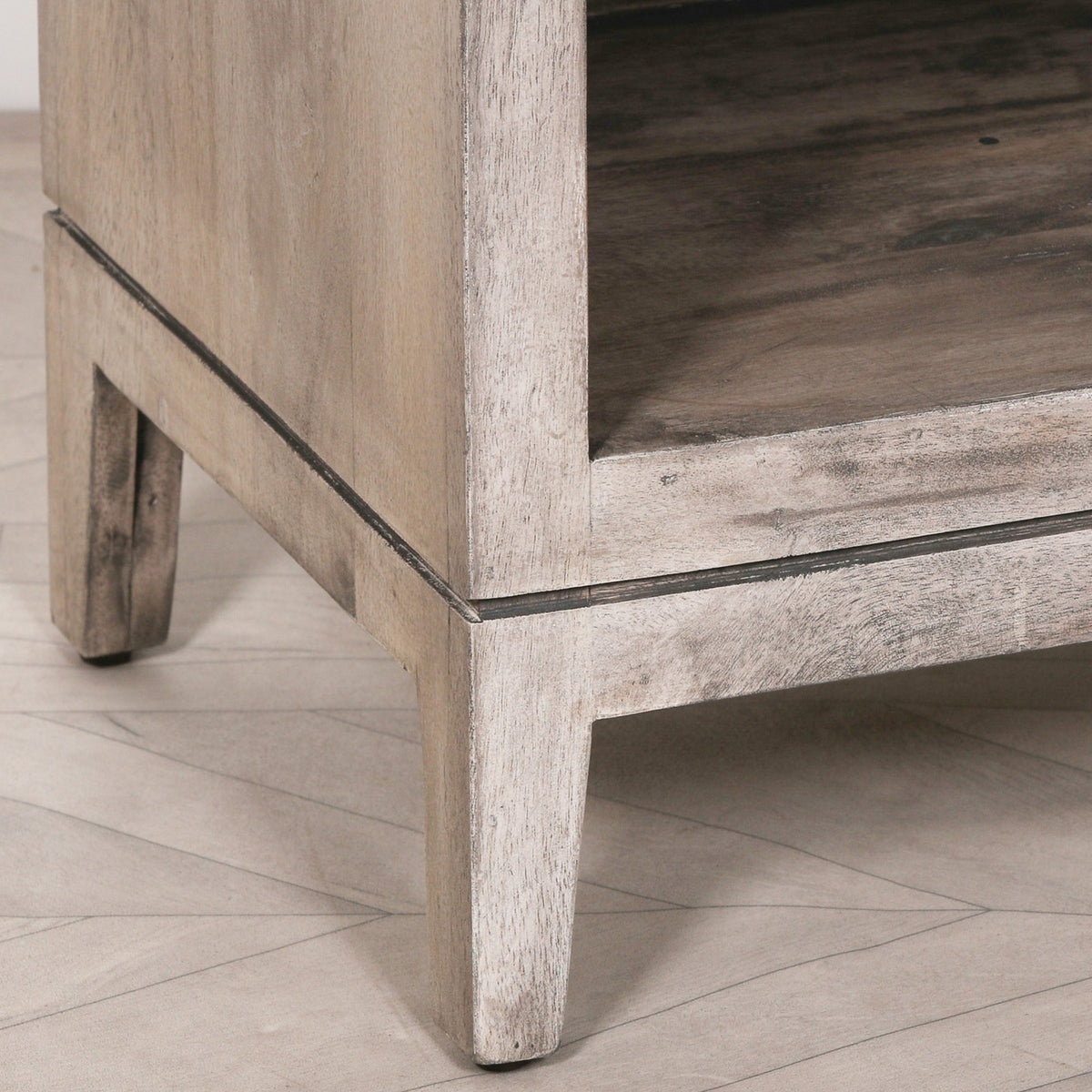 Hensley Mango Wood Bedside Table with Drawer