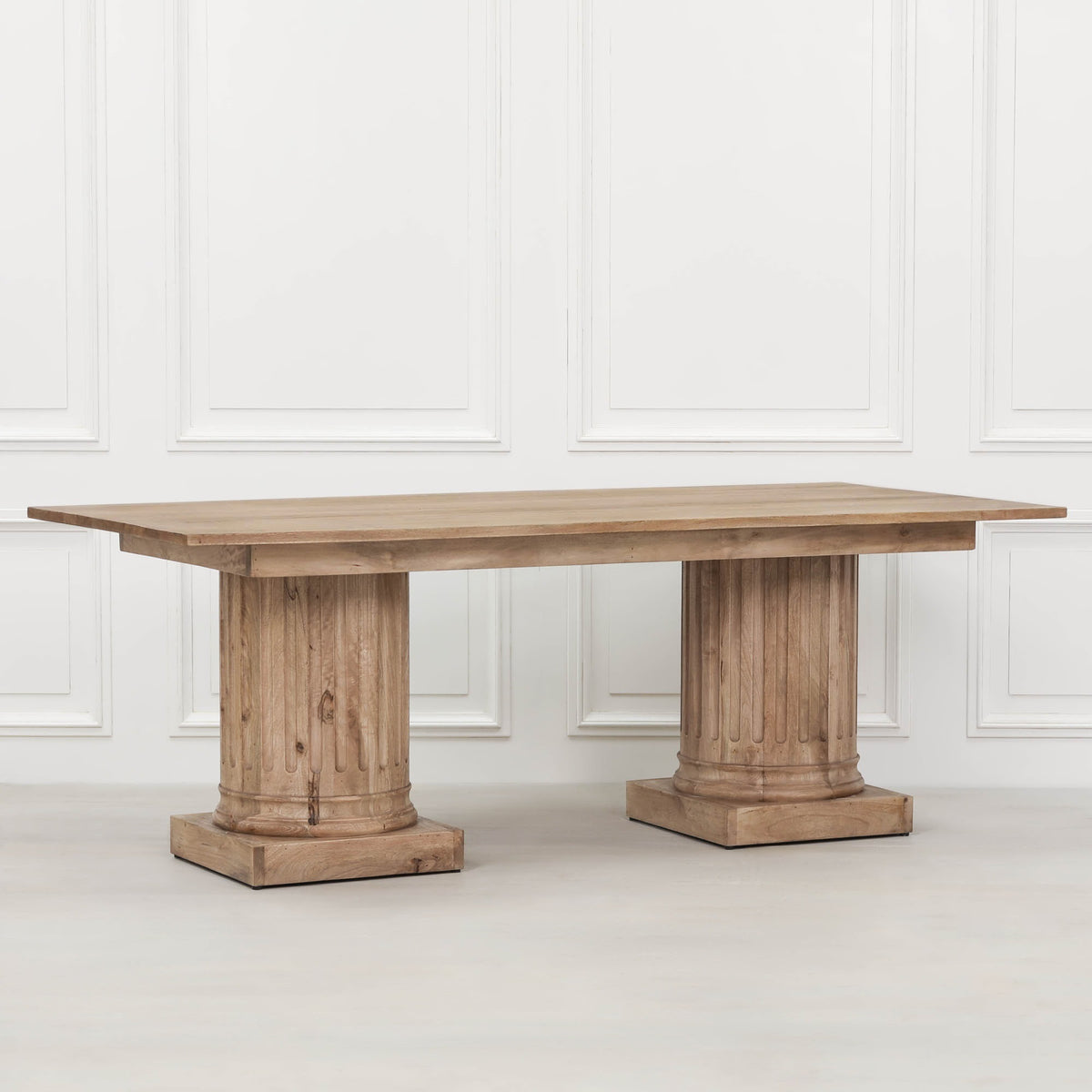 Kingsley Column Dining Table 220cm – Rustic Mango Wood