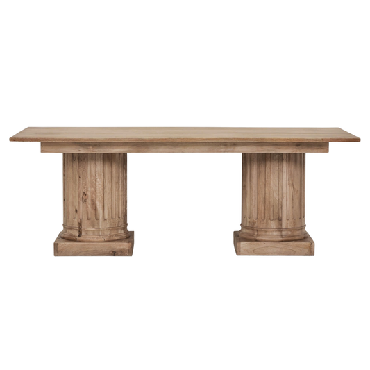 Kingsley Column Dining Table 220cm – Rustic Mango Wood