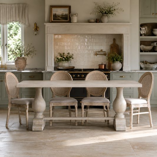 Bramley Rectangular Dining Table 210cm – Bleached Mango Wood