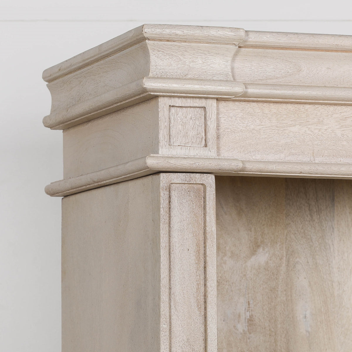 Bramley Open Bookcase with Drawers – Bleached Mango Wood