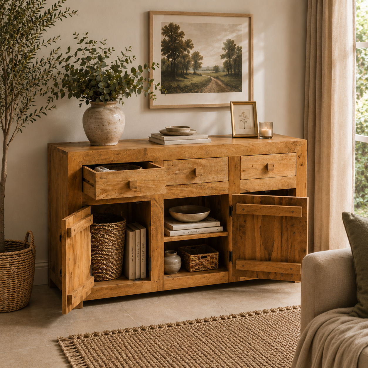 Amrai Large Sideboard – Light Mango