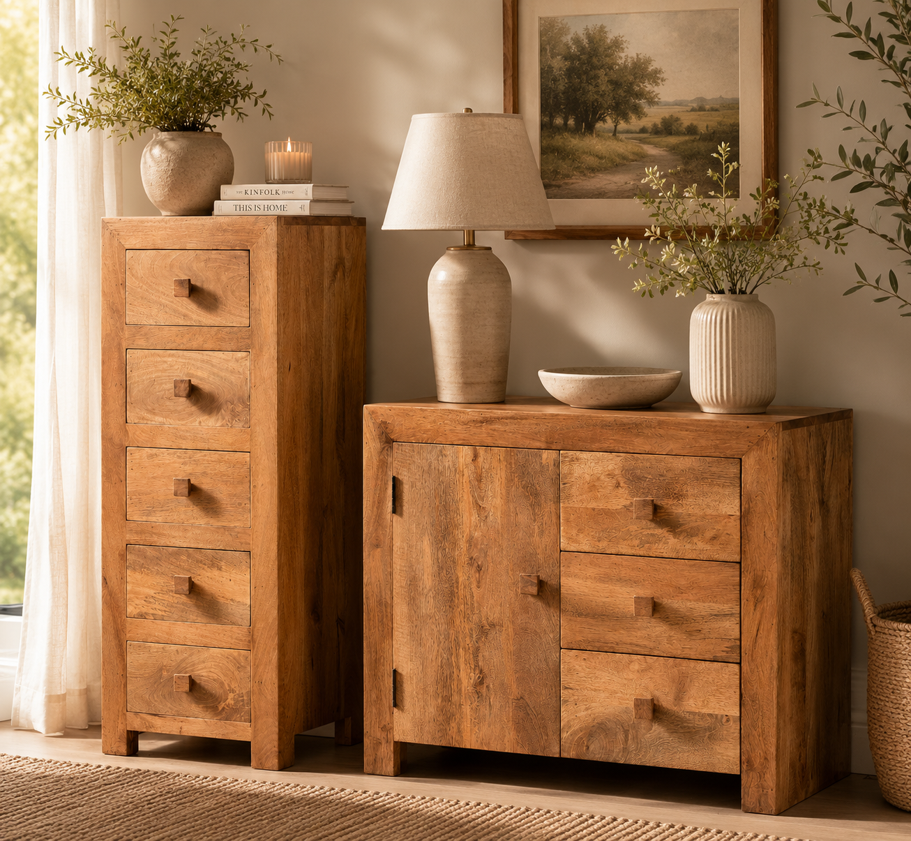 Amrai 3 Drawer Sideboard – Light Mango