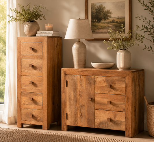 Amrai 3 Drawer Sideboard – Light Mango