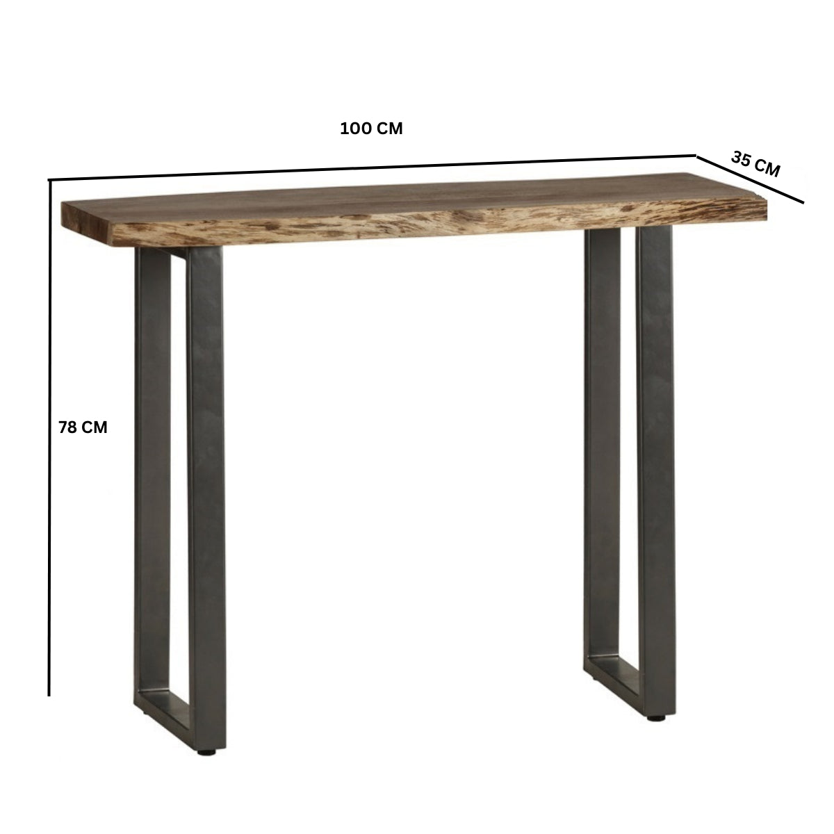 Thornmere Console Table – Live Edge Acacia Wood