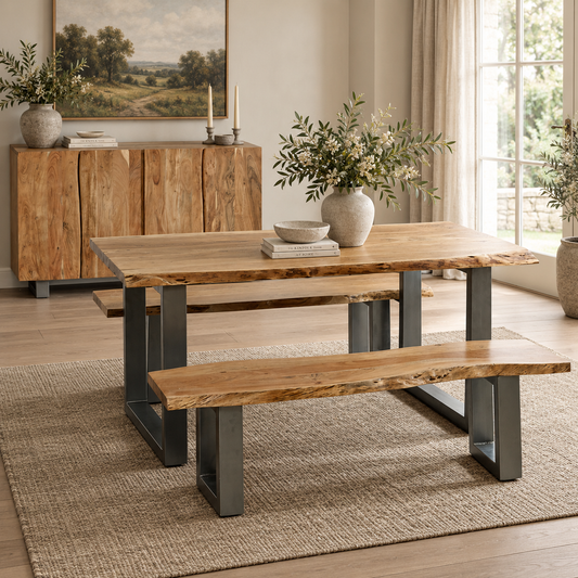 Thornmere Dining Table 2 M – Live Edge Acacia Wood