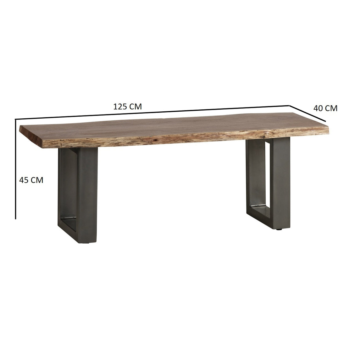 Thornmere Medium Bench – Live Edge Acacia Wood