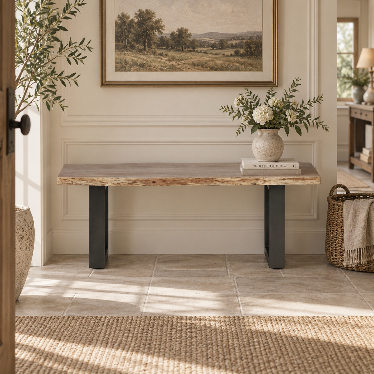 Thornmere Medium Bench – Live Edge Acacia Wood