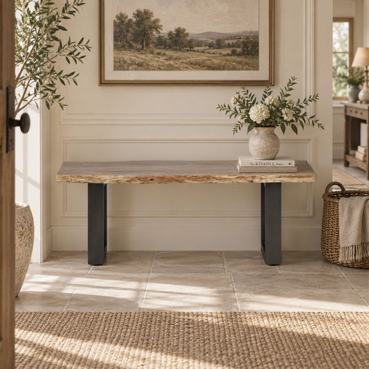 Thornmere Medium Bench – Live Edge Acacia Wood