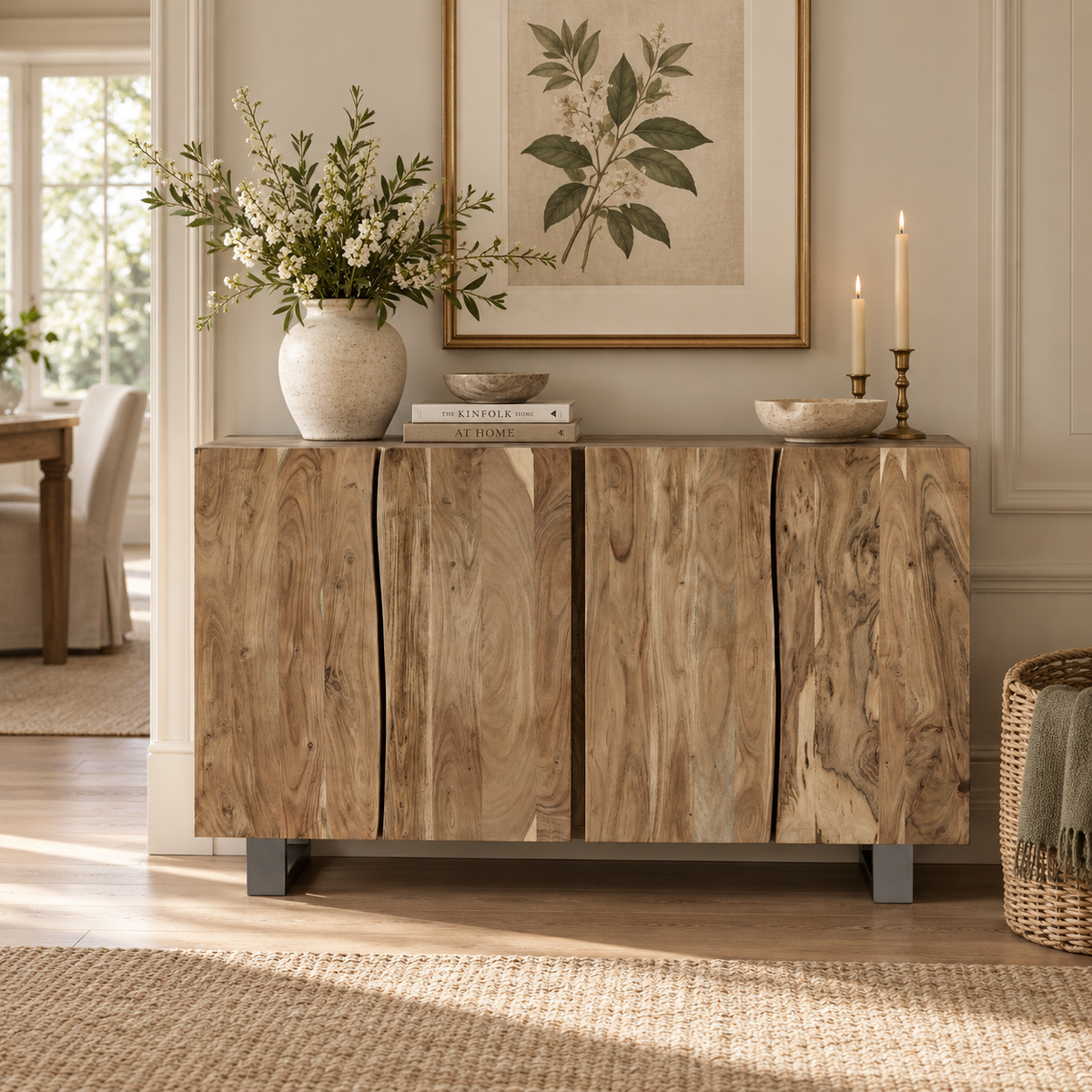 Thornmere Large Sideboard – Live Edge Acacia Wood