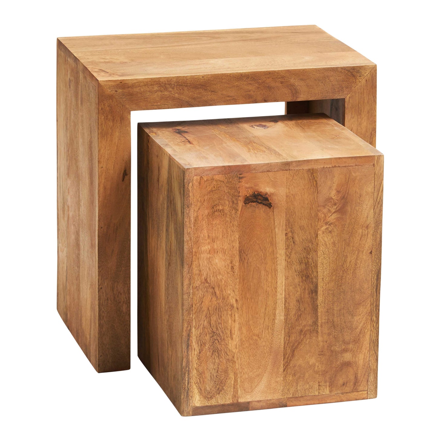 Amrai Cubed Nest of 2 Tables – Light Mango