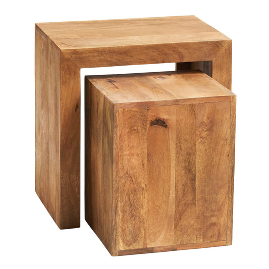 Amrai Cubed Nest of 2 Tables – Light Mango