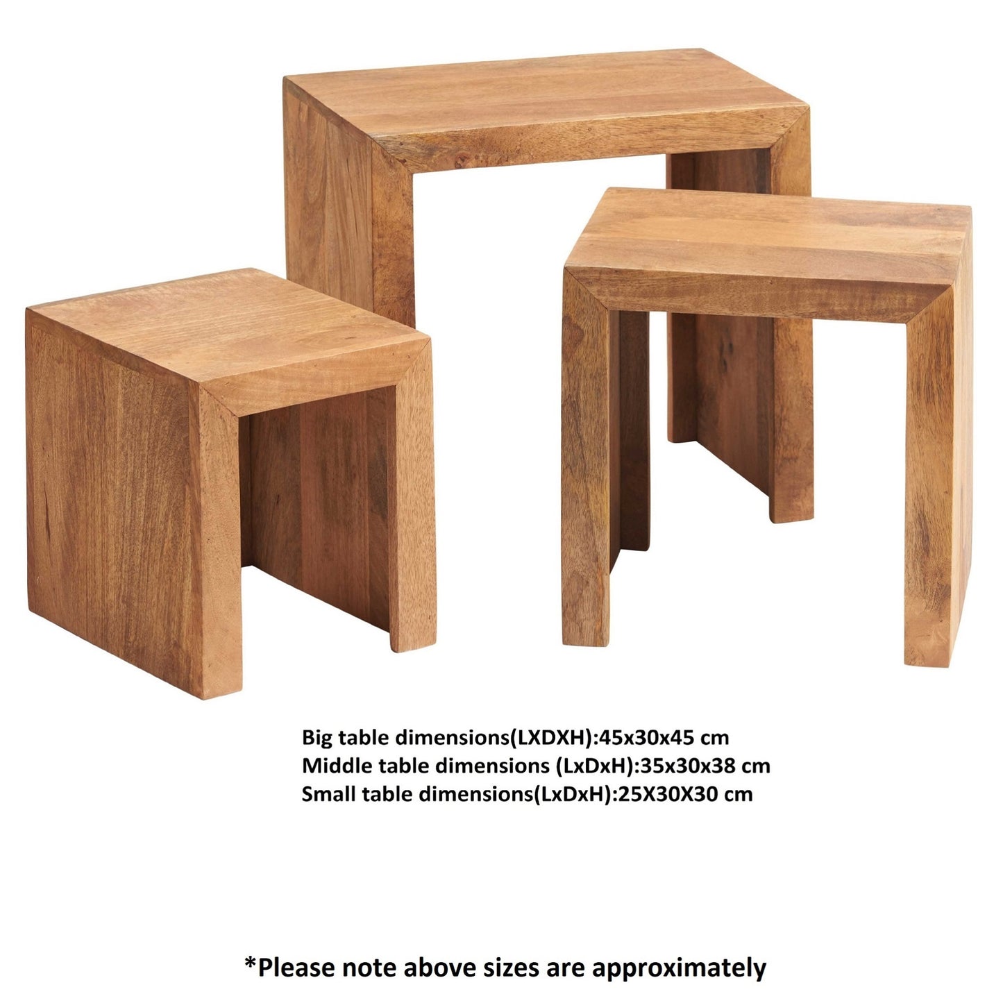 Amrai Nest of 3 Tables – Light Mango