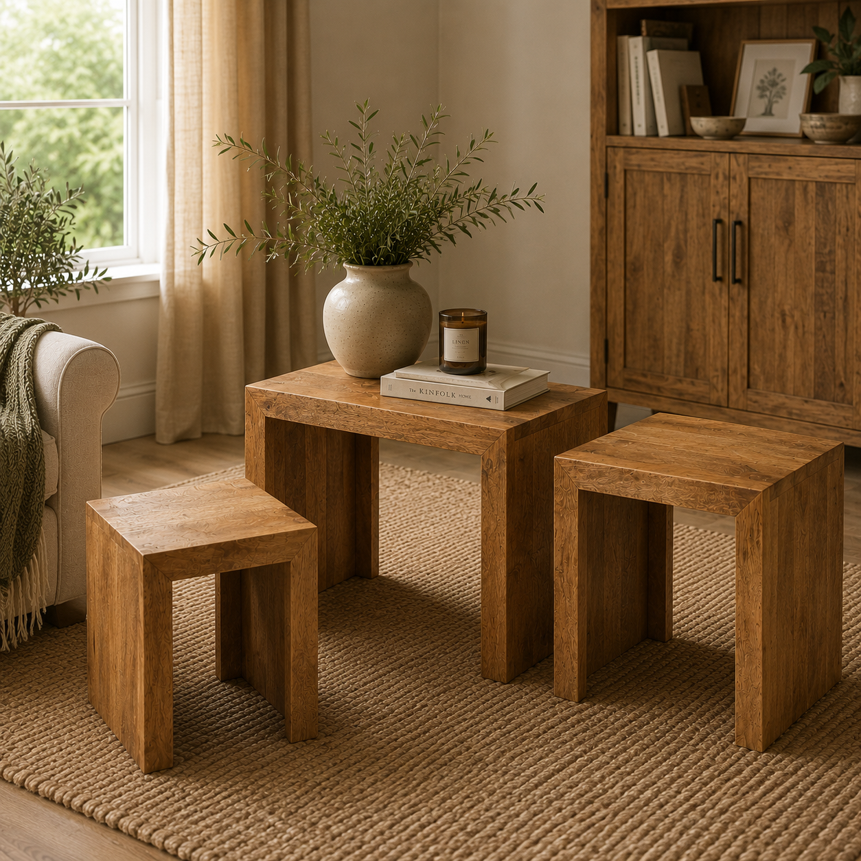 Amrai Nest of 3 Tables – Light Mango