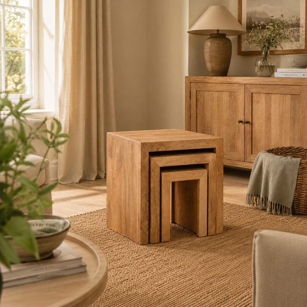 Amrai Nest of 3 Tables – Light Mango