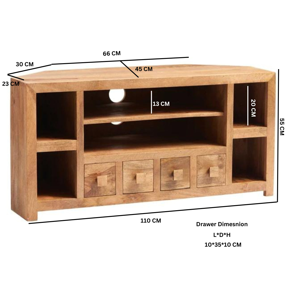 Amrai Corner TV Unit – Light Mango