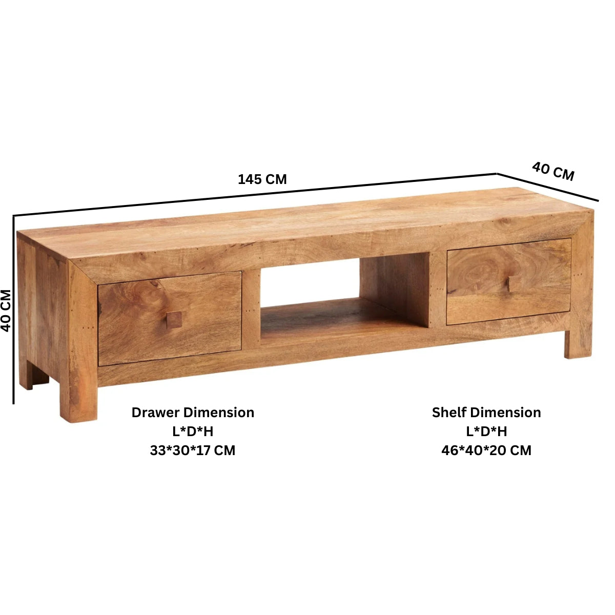Amrai Wide Screen TV Unit – Light Mango