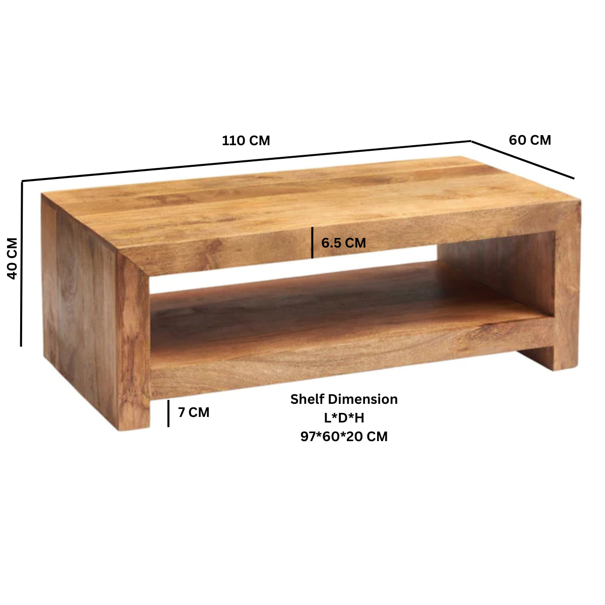 Amrai Large Coffee Table – Light Mango