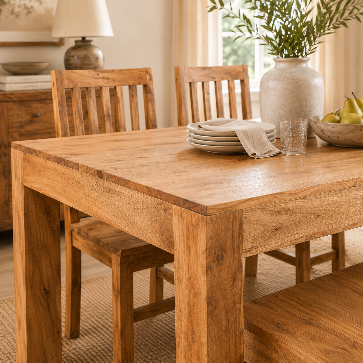 Amrai Large Dining Table – Light Mango