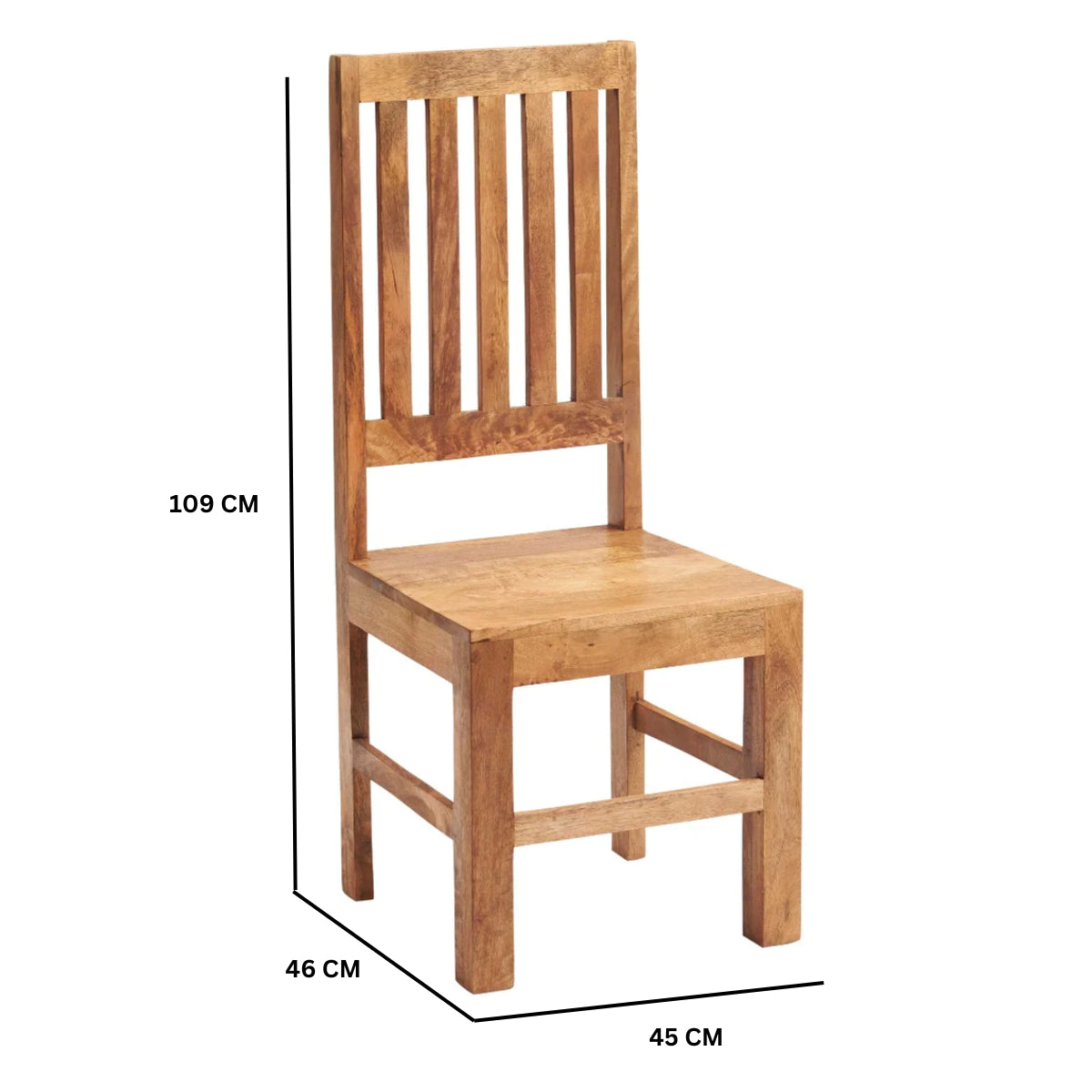 Amrai Slat Back Dining Chairs (Set of 2) – Light Mango