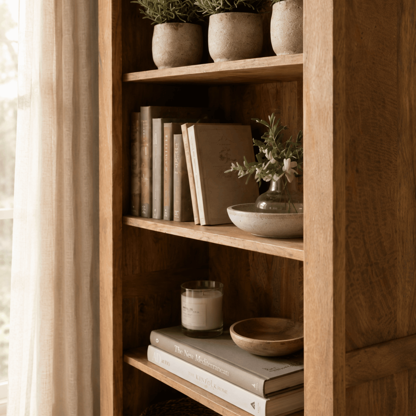 Amrai Large Open Bookcase – Light Mango