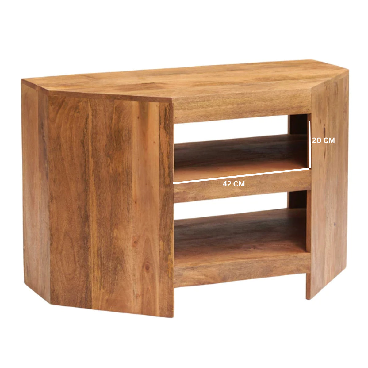 Amrai Open Corner TV Unit – Light Mango