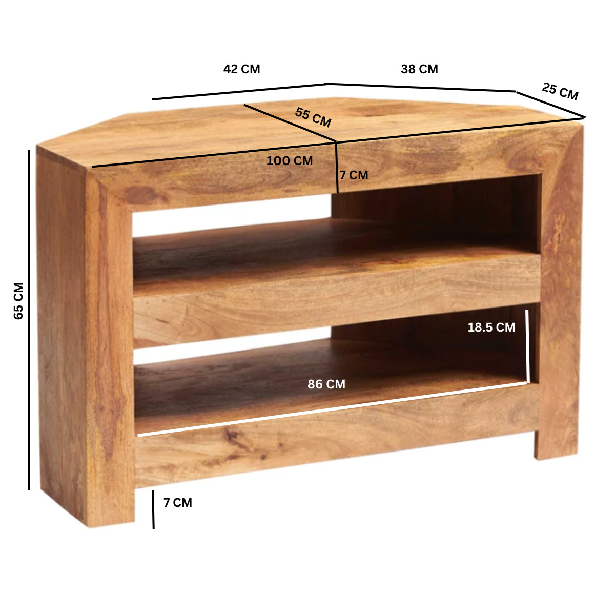 Amrai Open Corner TV Unit – Light Mango