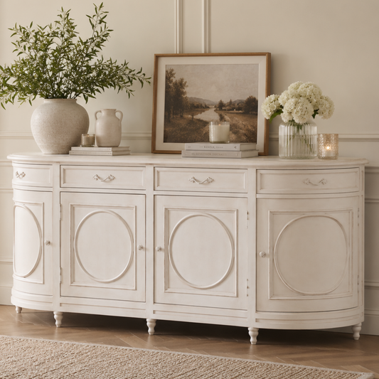Chantilly Curved Sideboard – Aged Ivory