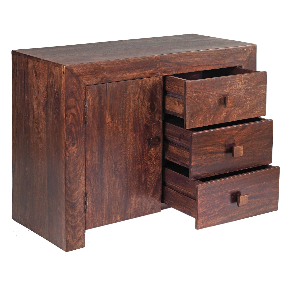 Amrai 3 Drawer Sideboard – Dark Mango Wood
