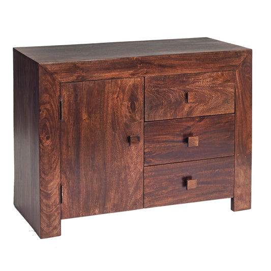 Amrai 3 Drawer Sideboard – Dark Mango Wood