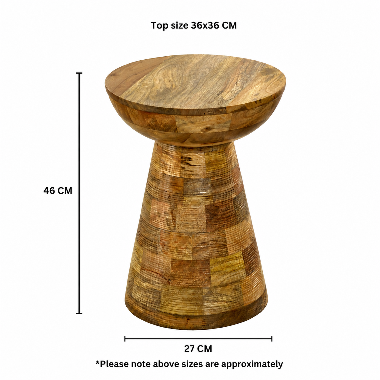 Sundara Mushroom Side Table – Solid Mango Wood