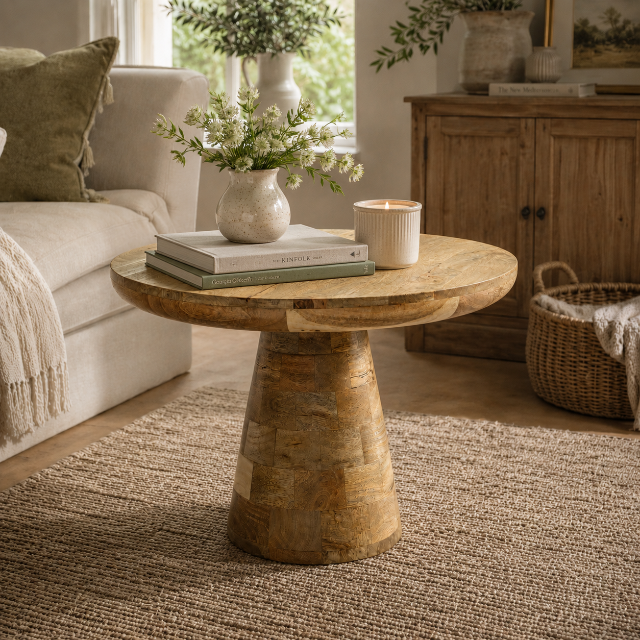 Sundara Mushroom Coffee Table – Solid Mango Wood