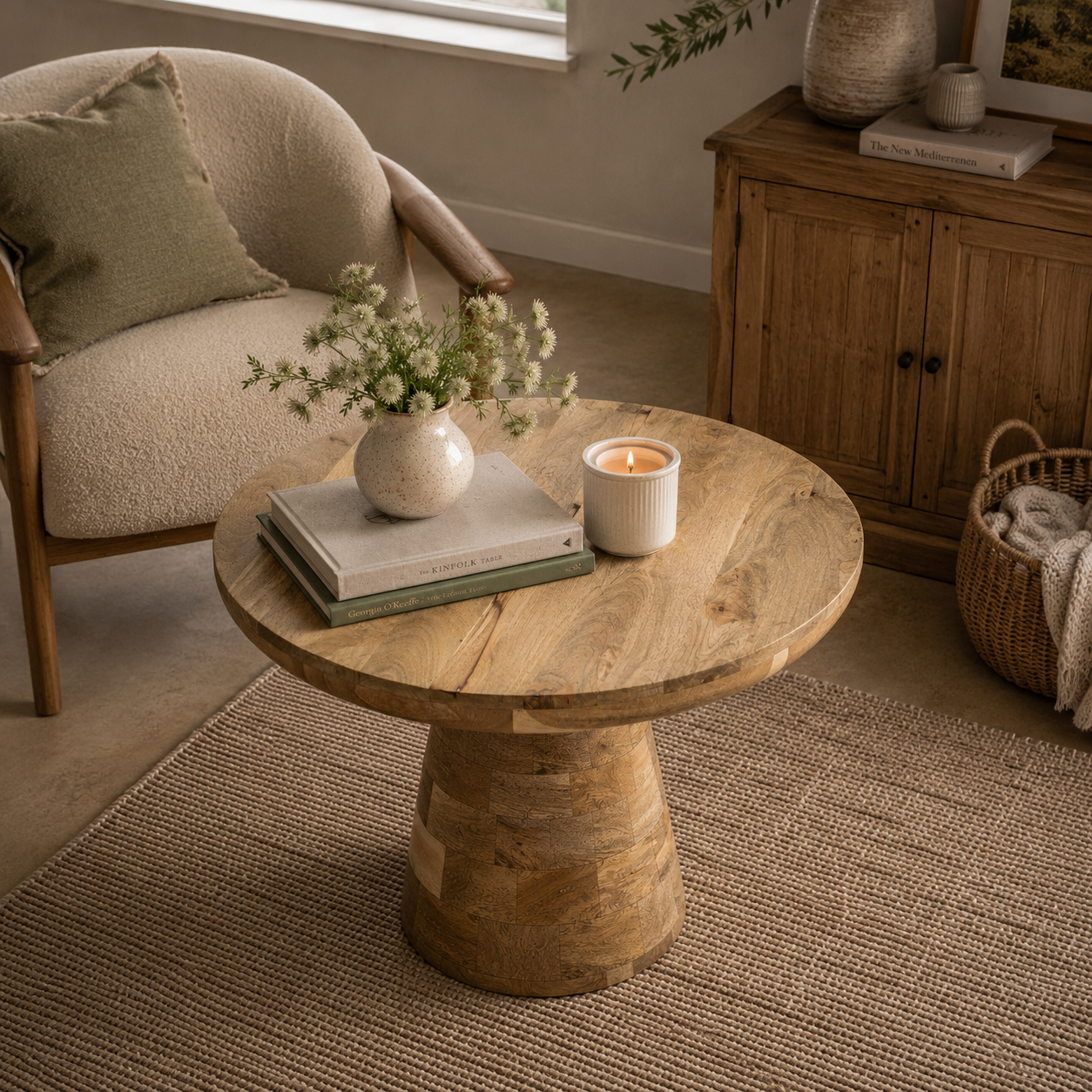 Sundara Mushroom Coffee Table – Solid Mango Wood