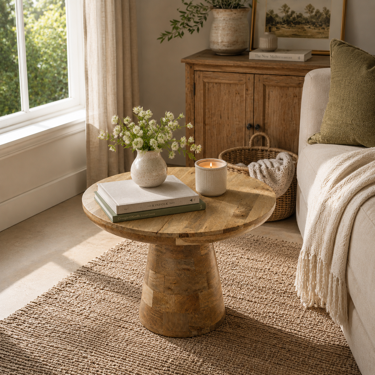Sundara Mushroom Coffee Table – Solid Mango Wood