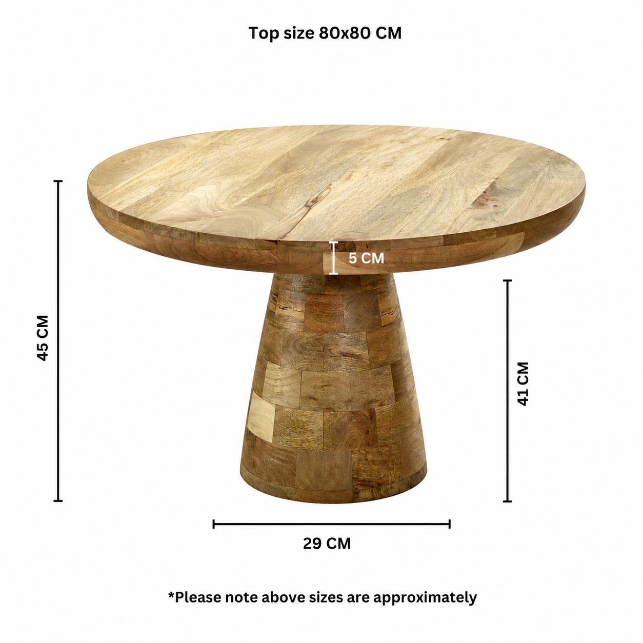 Sundara Mushroom Coffee Table – Solid Mango Wood