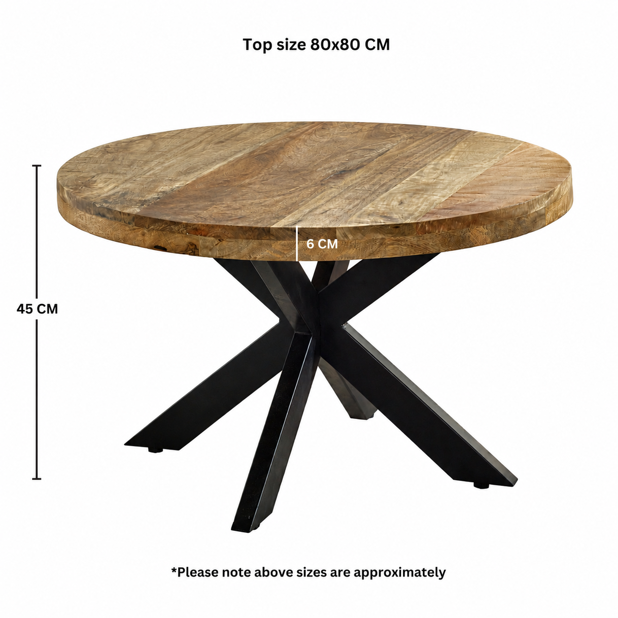 Sundara Coffee Table with Spider Legs – Solid Mango Wood