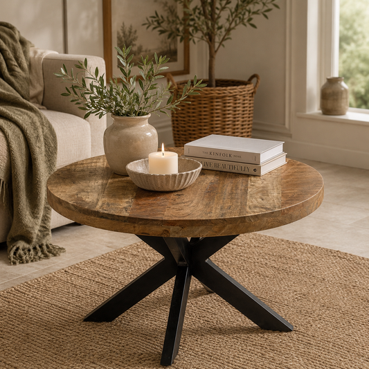Sundara Coffee Table with Spider Legs – Solid Mango Wood