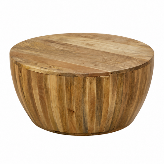 Sundara Drum Coffee Table – Solid Mango Wood