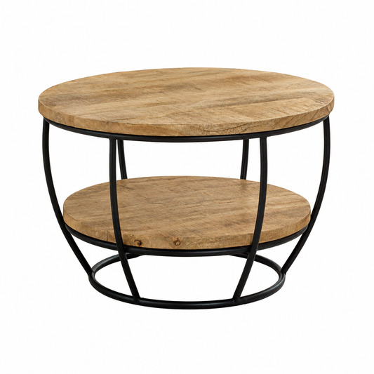 Sundara Coffee Table with Shelf – Solid Mango Wood