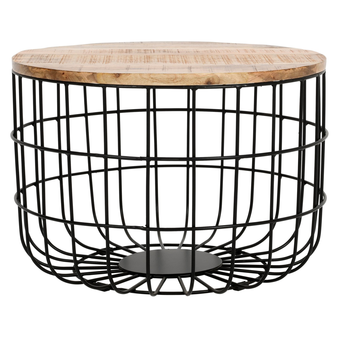 Sundara Wire Basket Coffee Table – Solid Mango Wood