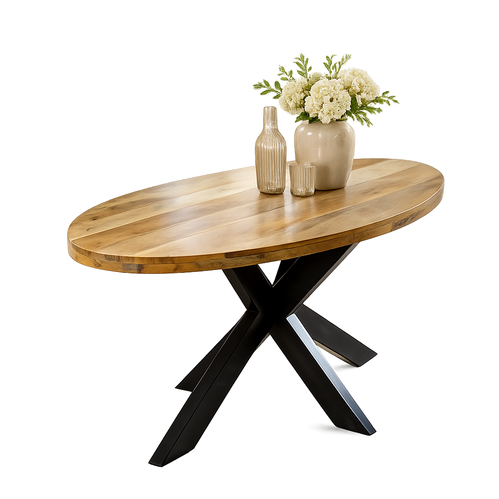 Sundara Oval Dining Table 6–8 Seater – Solid Mango Wood