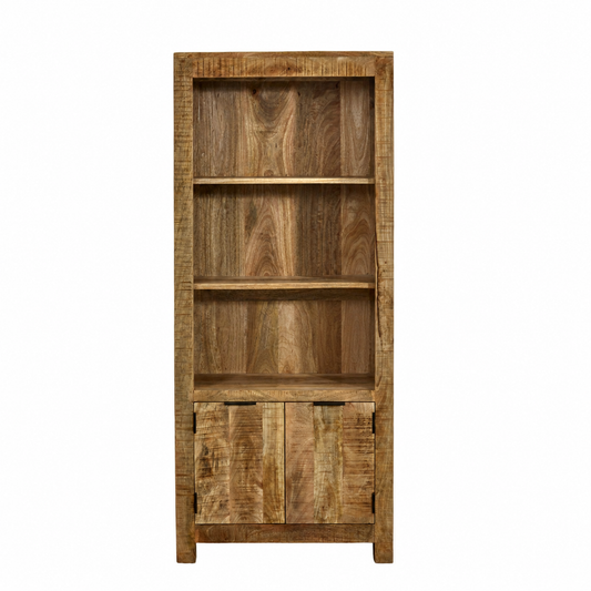 Sundara Bookcase with Doors – Solid Mango Wood
