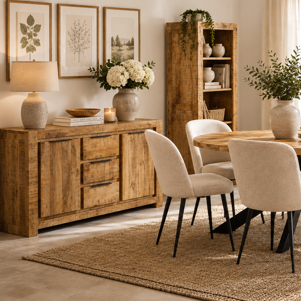 Sundara Large Sideboard – Solid Mango Wood