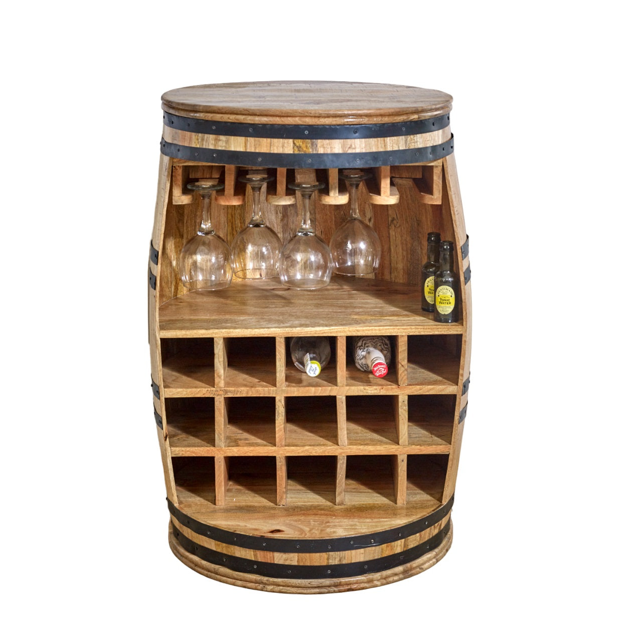 Sundara Barrel Drinks Cabinet – Solid Mango Wood