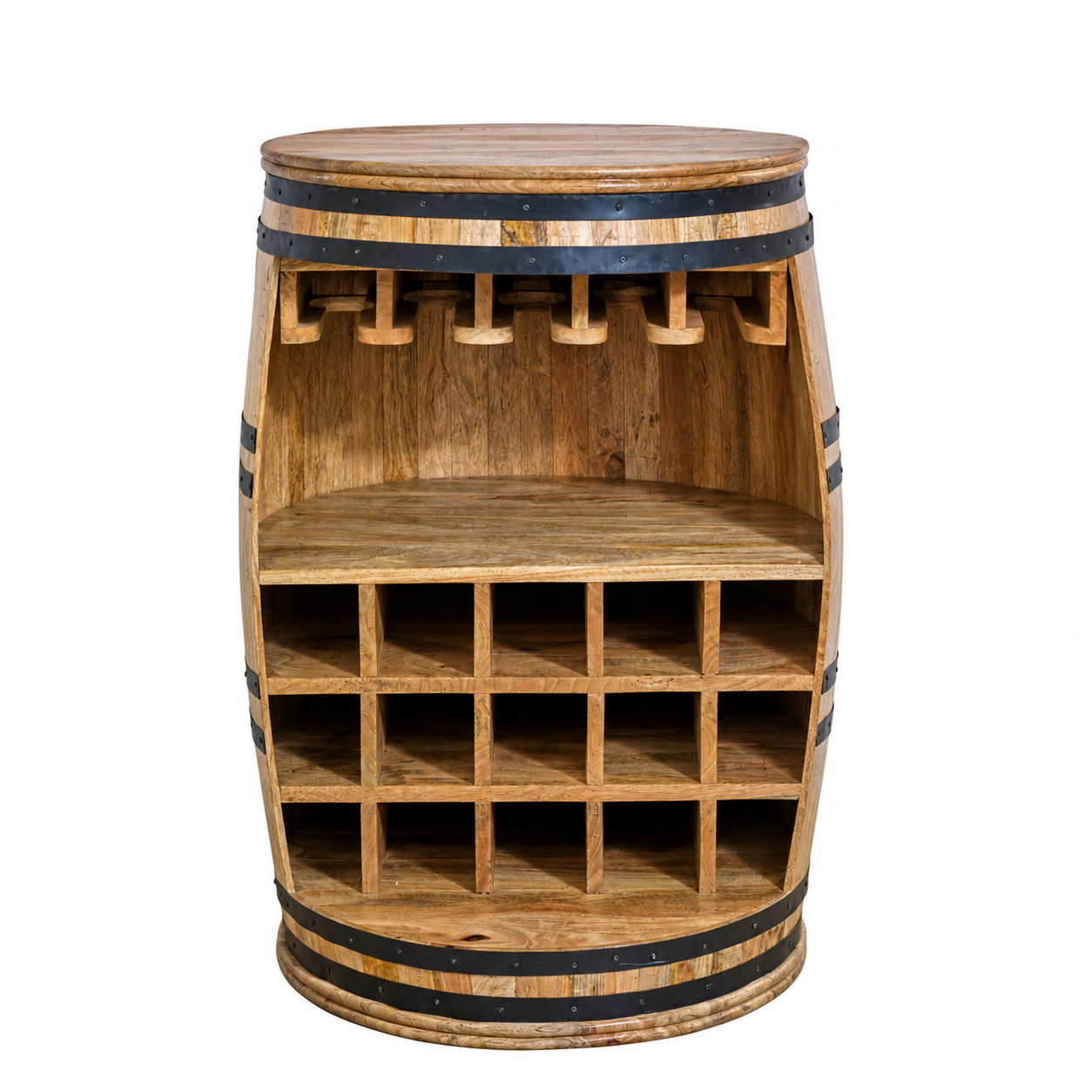 Sundara Barrel Drinks Cabinet – Solid Mango Wood