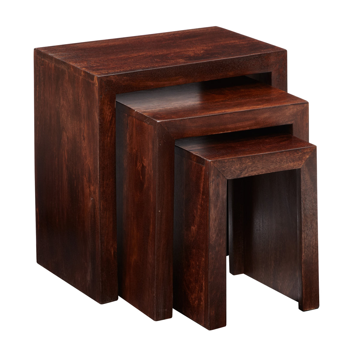 Amrai Nest of 3 Tables – Dark Mango Wood