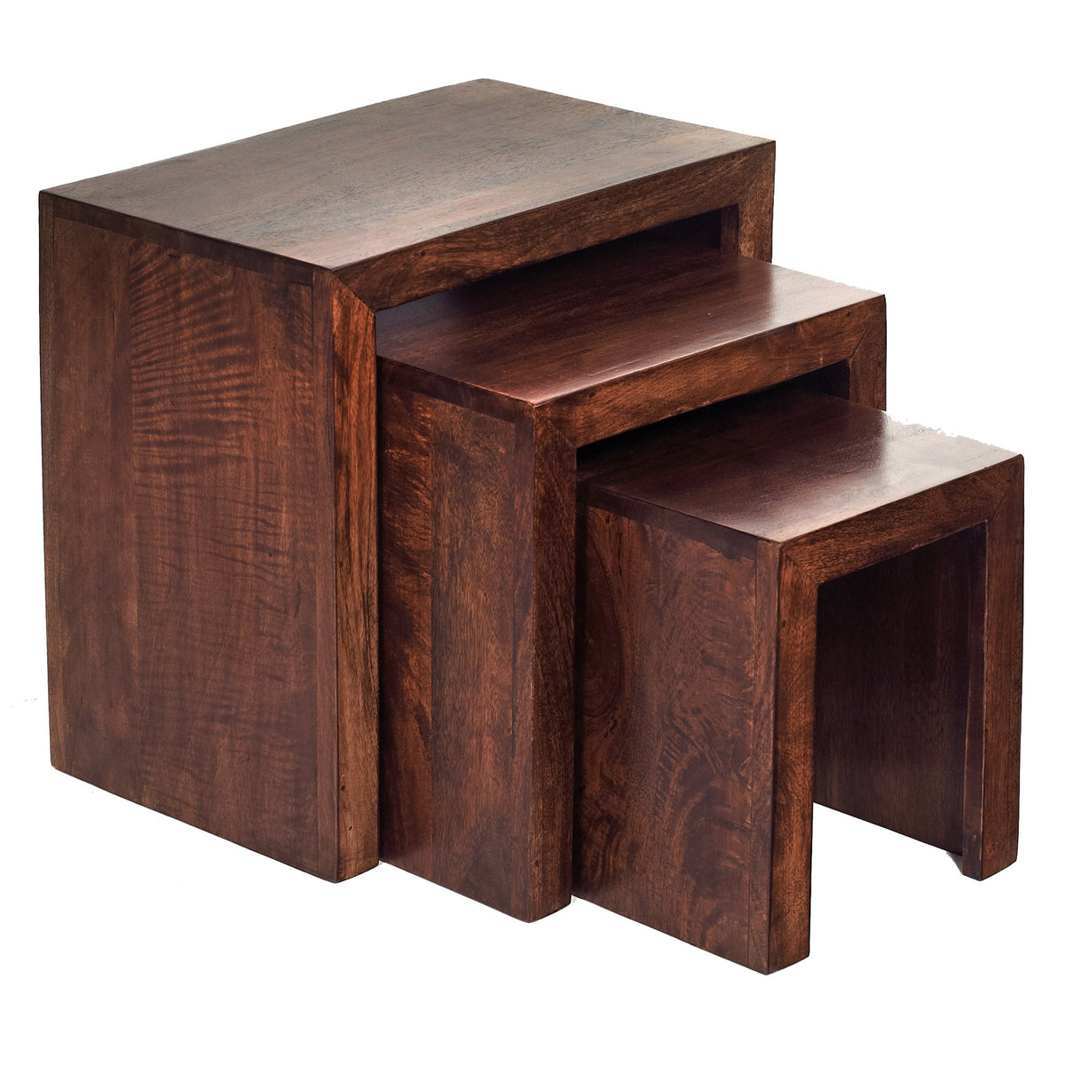 Amrai Nest of 3 Tables – Dark Mango Wood